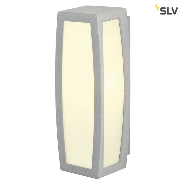SLV 230084 MERIDIAN BOX Wandleuchte silbergrau E27 max. 25W mit Sensor