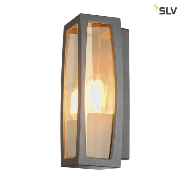 SLV 230655 MERIDIAN BOX Aussenleuchte anthrazit E27 max. 25W klarer Kunststoff