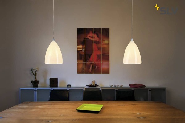 SLV 133444 TONGA IV Pendelleuchte Keramikschirm E14 max. 60W silbergraue Rosette