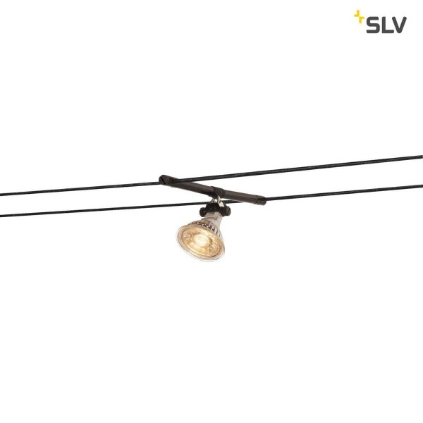 SLV 139090 COSMIC Lampenhalter für TENSEO Niedervolt-Seilsystem QR-C51 schwarz schwenkbar 2 Stück