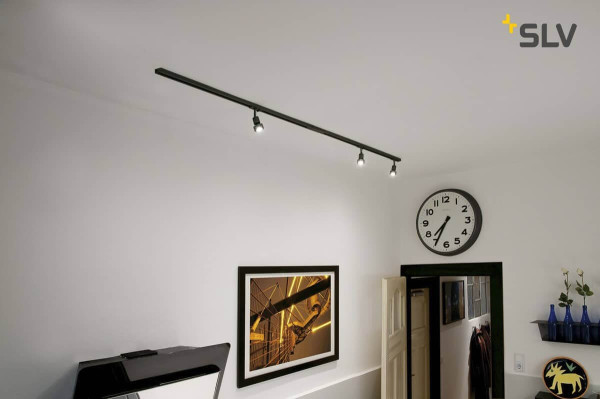 SLV 143190 1-Phasen Hochvolt-Set 3 schwarz 2x1m inkl. 3X PURI und LED Lampe 4,3W