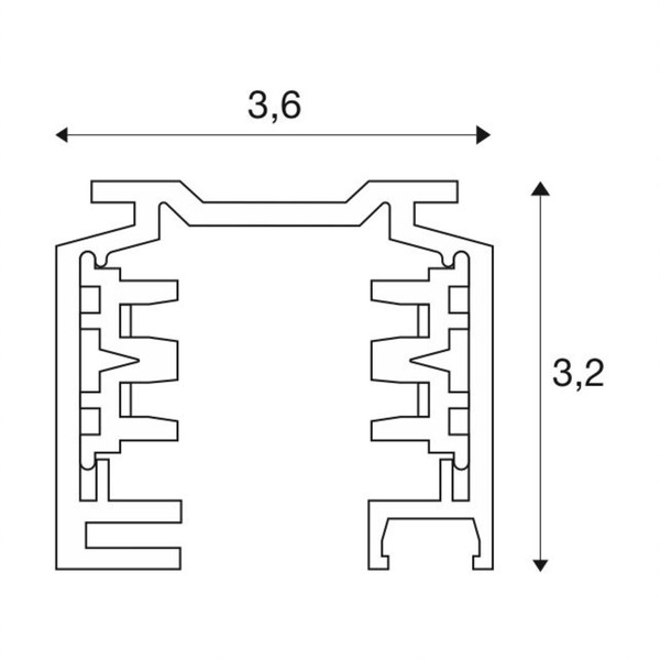 SLV 145101 EUTRAC 3PHASEN-AUFBAUSCHIENE, Hochvoltschiene, weiß, 1 m