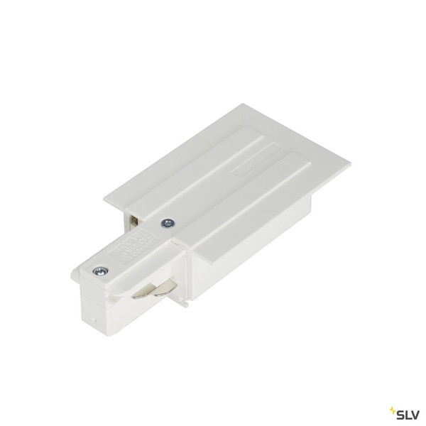 SLV 145541 EINSPEISER, für EUTRAC Hochvolt 3Phasen-Einbauschiene, Erde links, weiß