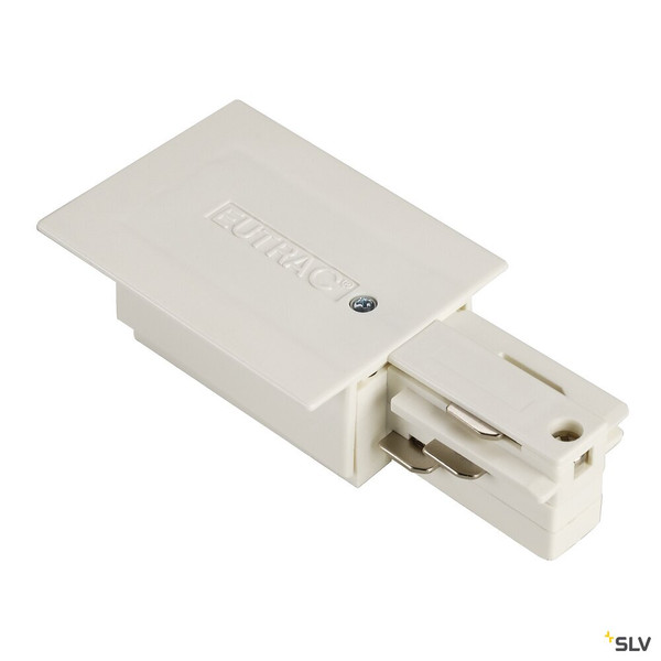 SLV 145771 EINSPEISER, für EUTRAC Hochvolt 3Phasen-Einbauschiene, weiß, Erde rechts