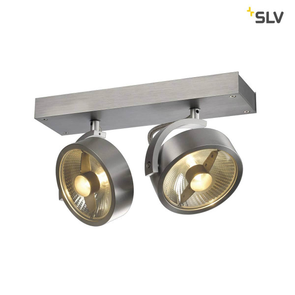 SLV 147316 KALU 2 QPAR Deckenleuchte alu-gebürstet ES111 max. 2x75W