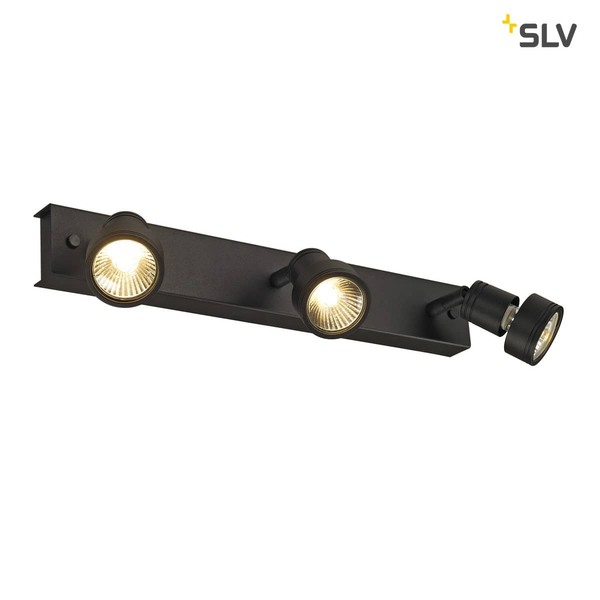 SLV 147380 PURI 3 Deckenleuchte mattschwarz 3xGU10 max. 3x50W mit Decoring