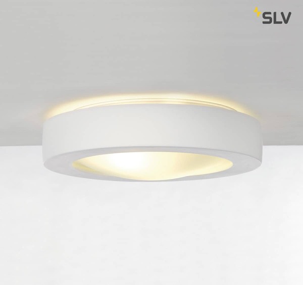 SLV 148001 Deckenleuchte GL 105 E27 rund weisser Gips max.2x25W