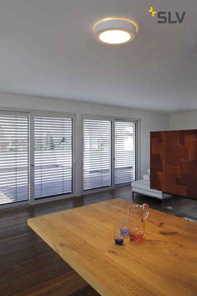 SLV 148001 Deckenleuchte GL 105 E27 rund weisser Gips max.2x25W