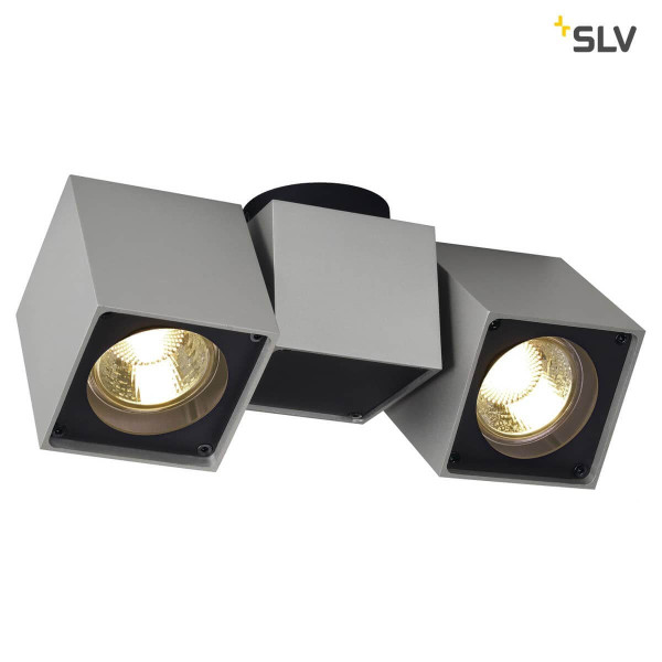 SLV 151534 ALTRA DICE SPOT 2 Deckenleuchte silbergrau schwarz 2xGU10 max. 2x 50W