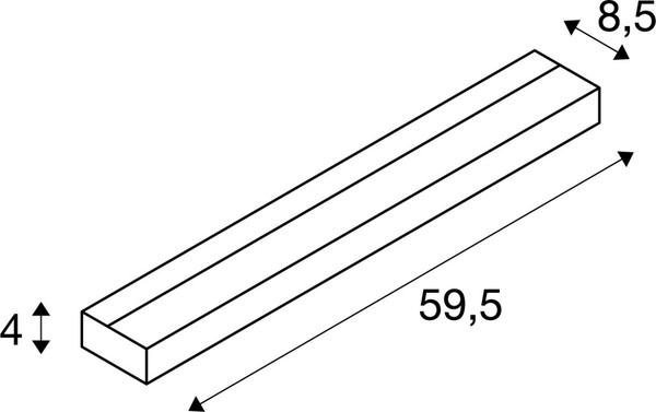 SLV 151762 SEDO 14, Wandleuchte, T16, eckig, aluminium gebürstet, Glas satiniert, L/B/H 59,5/8,5/4 cm, Energiesparleuchte, max. 14W