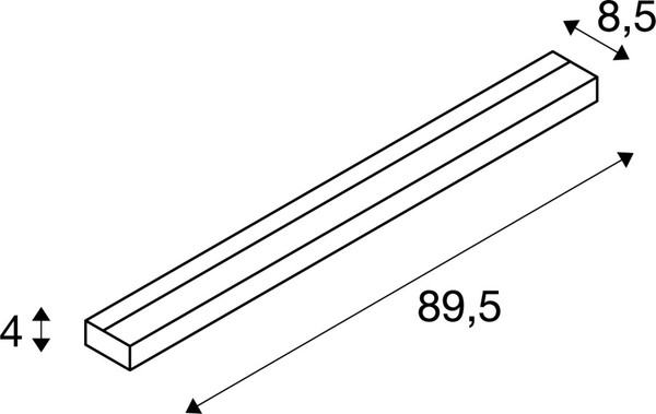 SLV 151771 SEDO 21, Wandleuchte, T16, eckig, weiß, Glas satiniert, L/B/H 89,5/8,5/4 cm, Energiesparleuchte, max. 21W
