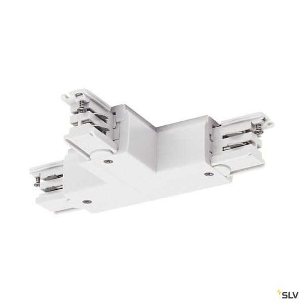 SLV 175131 T-VERBINDER, für S-TRACK Hochvolt 3Phasen-Aufbauschiene, Erde links, weiß