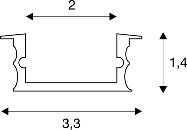 SLV 214394 GLENOS®, Linear-Einbau-Profil 3314, aluminium eloxiert, 1 m