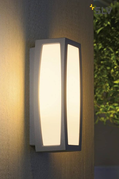 SLV 230044 MERIDIAN BOX Aussenleuchte silbergrau E27 max. 25W