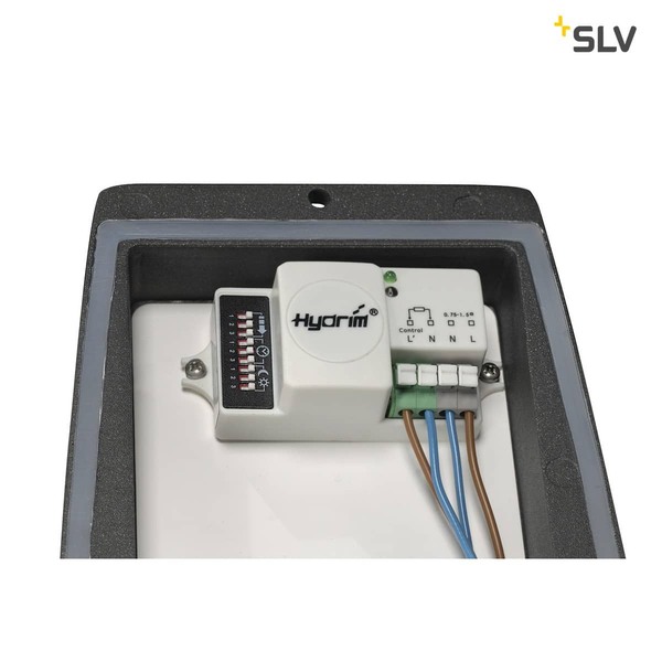 SLV 230085 MERIDIAN BOX Wandleuchte anthrazit E27 max. 25W mit Sensor