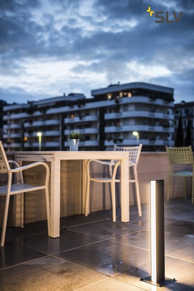 SLV 232185 H-POL Wege- und Standleuchte zweiflammig LED 3000K anthrazit L B H 16,5 16,5 66 cm