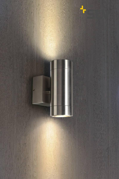 SLV 233302 ASTINA STEEL GU10 Wandleuchte rund Edelstahl