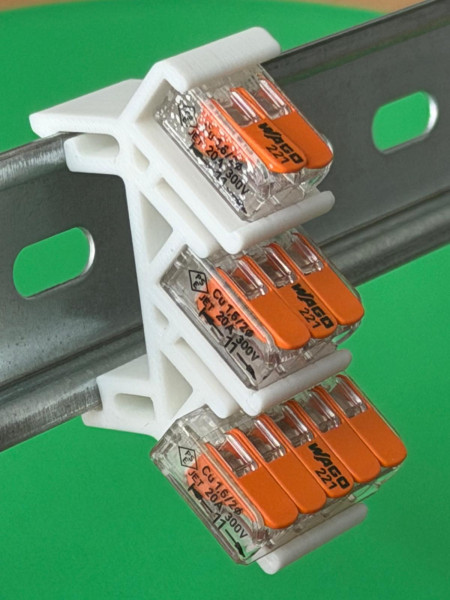 4 x SOIXX Hutschienenhalter XWD für WAGO Serie 221 DIN Rail 35 mm Hutschiene Halter Weiß