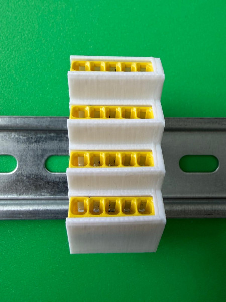 SOIXX Hutschienenhalter XWD für WAGO 4x 2273-205 DIN Rail Hutschiene Halter Weiß