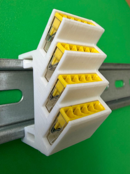 SOIXX Hutschienenhalter XWD für WAGO 4x 2273-205 DIN Rail Hutschiene Halter Weiß
