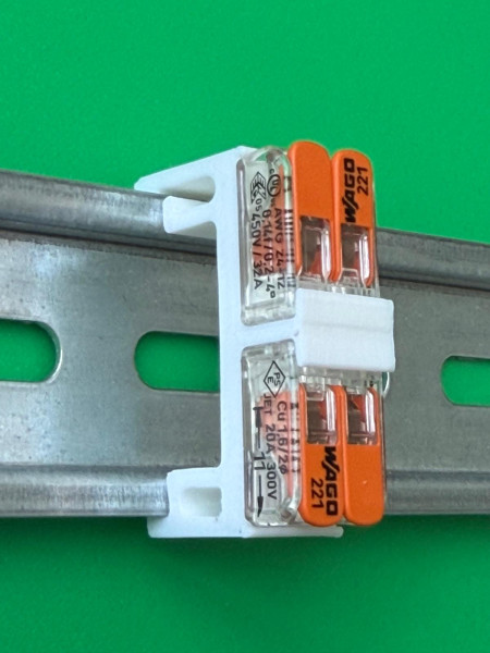 5 x SOIXX Hutschienenhalter XWD für 2 x WAGO 221-412 DIN Rail 35 mm Hutschiene Halter Weiß