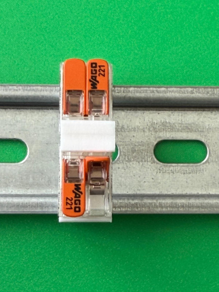 5 x SOIXX Hutschienenhalter XWD für 2 x WAGO 221-412 DIN Rail 35 mm Hutschiene Halter Weiß