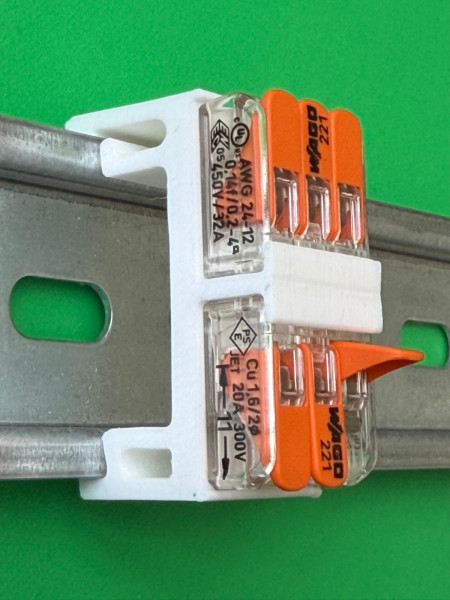 5 x SOIXX Hutschienenhalter XWD für 2 x WAGO 221-413 DIN Rail 35 mm Hutschiene Halter Weiß