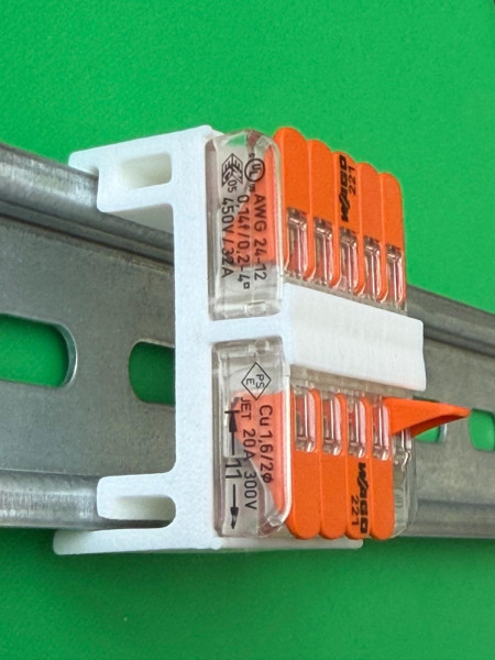 5 x SOIXX Hutschienenhalter XWD für 2 x WAGO 221-415 DIN Rail 35 mm Hutschiene Halter Weiß