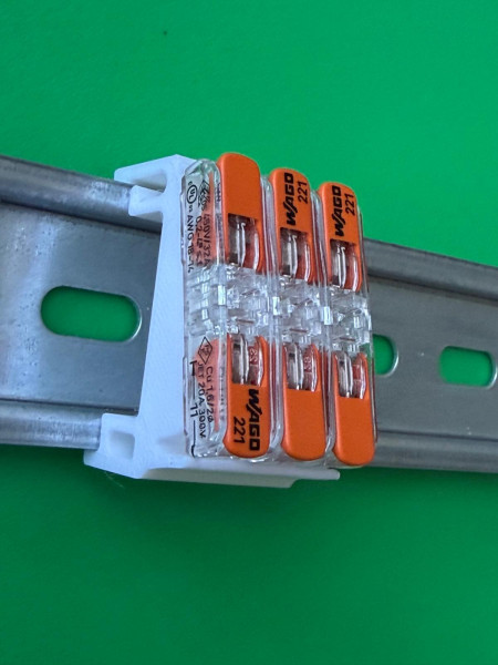 SOIXX Hutschienenhalter XWD für WAGO 3x 221-2411 DIN Rail 35 mm Hutschiene Halter Weiß