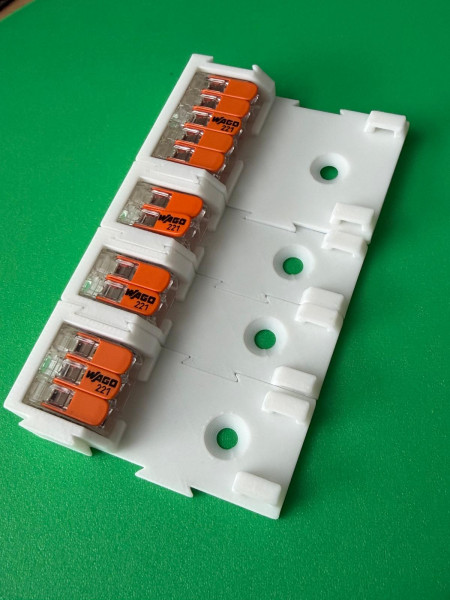 5 x SOIXX Halterung XWL Lang für 5er Klemmen WAGO 221-415 Weiß