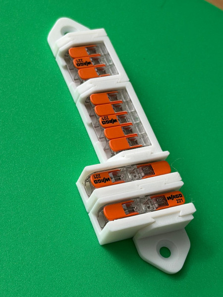 10 x SOIXX Halterung XWM für Durchgangsverbinder WAGO 221-2411 Weiß