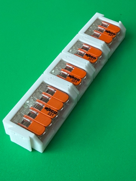 10 x SOIXX Halterung XWM für 3er Klemmen WAGO 221-413 Weiß