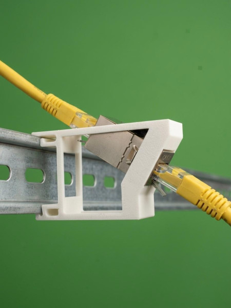 4 x SOIXX Hutschienenhalter Keystone Modul RJ45 Netzwerk Cat6 Cat7 Cat8 DIN Rail Adapter