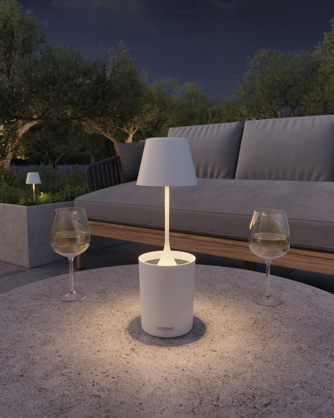 Sompex PEEKY Akku-Tischlampe Weiß 0,8W Warmweiss IP44 72720