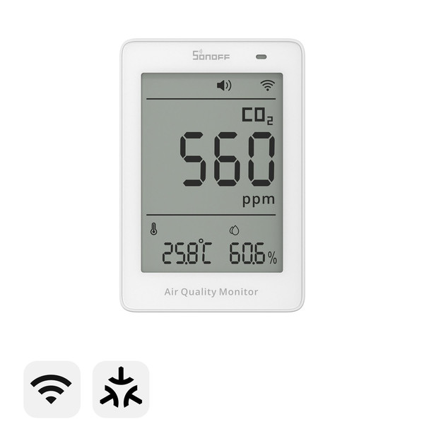 SONOFF AirGuard CO2 Matter über WiFi Luftqualitätsmonitor, HomeKit, Alexa & Google Home, App SAWF-08P
