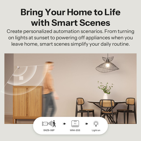 SONOFF MINI DUO 2-Gang Matter über WiFi Smart Switch, Lichtschalter Relais, 2-Fach, Unterputz, HomeKit Alexa & Google App MINI-2GS