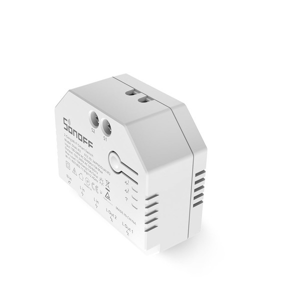 SONOFF DUALR3 2-Gang Smart Switch, Lichtschalter Relais, 2-Fach, Unterputz, Alexa & Google Home App DUALR3