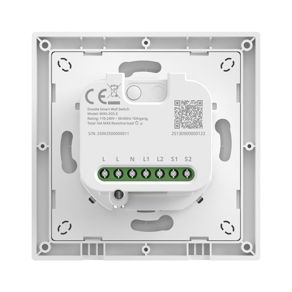 SONOFF Orb-MW2 Matter über WiFi Doppelter Intelligenter Wandschalter, Lichtschalter Relais, Unterputz, HomeKit MINI-2GS-E