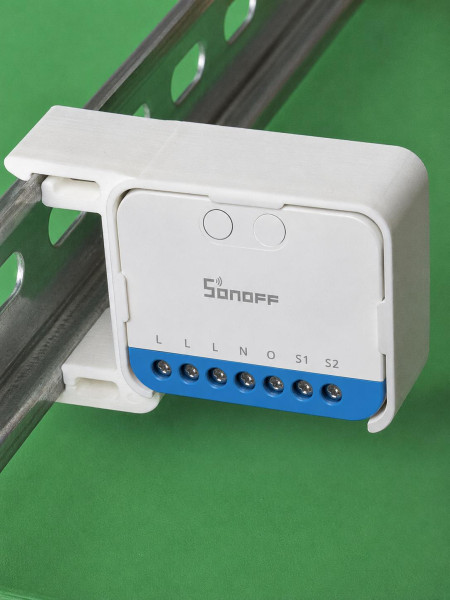 SOIXX Hutschienenhalter für Sonoff MINI DIM, 2GS DIN Rail Hutschiene Halter 90 Grad Weiß