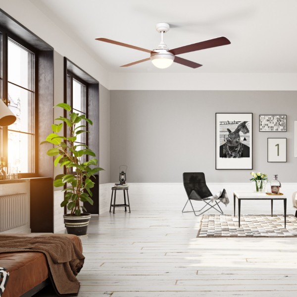 Sulion Deckenventilator mit LED Leuchte Baloo+ Ø132cm CCT Weiss mit Fernbedienung