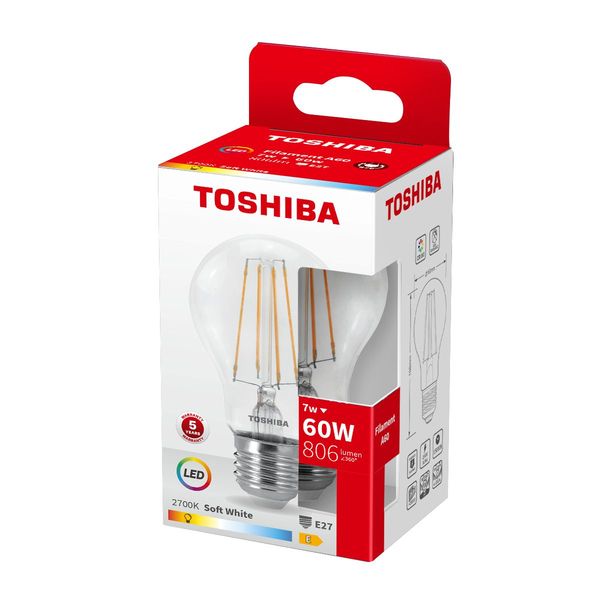Toshiba LED Filament Lampe E27 7W 2700K 806Lm wie 60W
