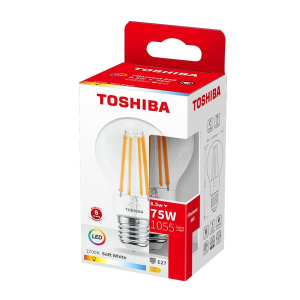 Toshiba LED Filament Lampe E27 8.5W 2700K 1055Lm wie 75W