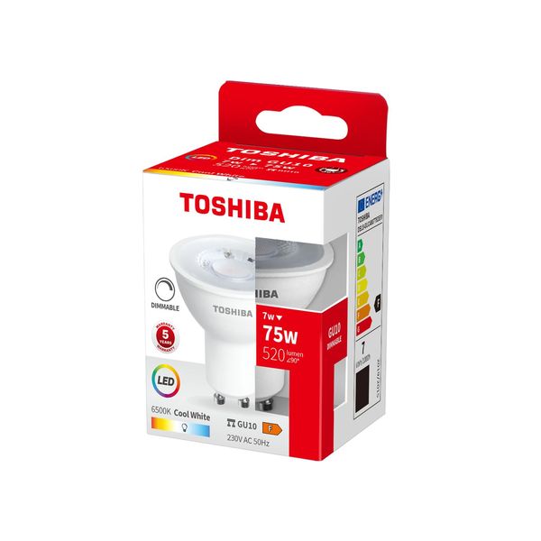Toshiba LED Strahler dimmbar GU10 7W 6500K 520Lm wie 75W