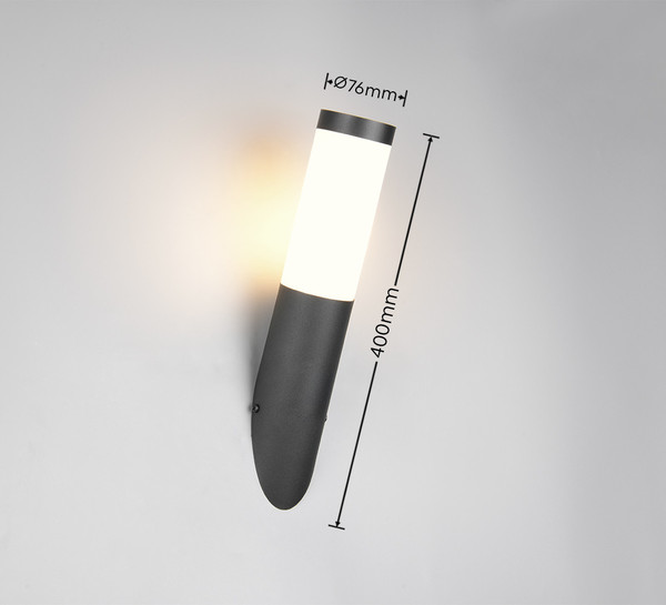 Trio 209760132 Trioto E27 Wandleuchte Schwarz Matt IP44