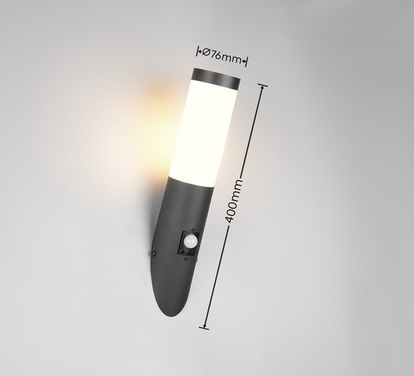 Trio 209769132 Trioto E27 Wandleuchte Schwarz Matt IP44