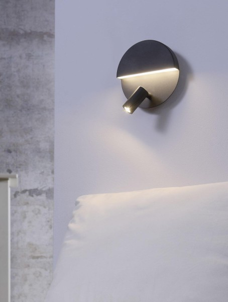 Trio Mario LED Wandleuchte  2x6W ⌀16cm Schwarz Matt warmweiss