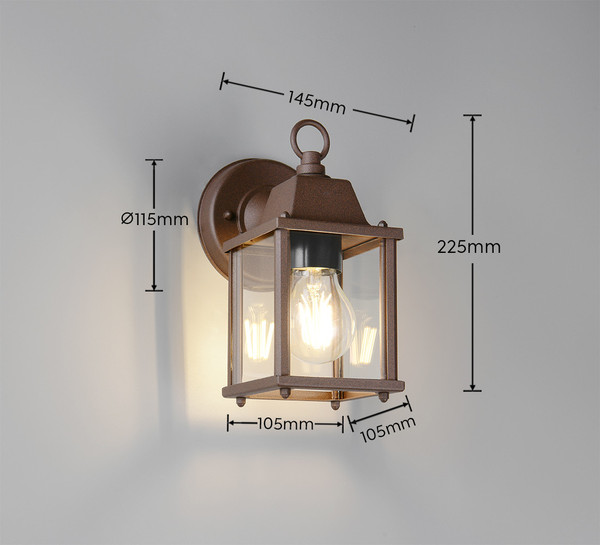 Trio 262260124 Mirande E27 Wandleuchte Rostfarbig