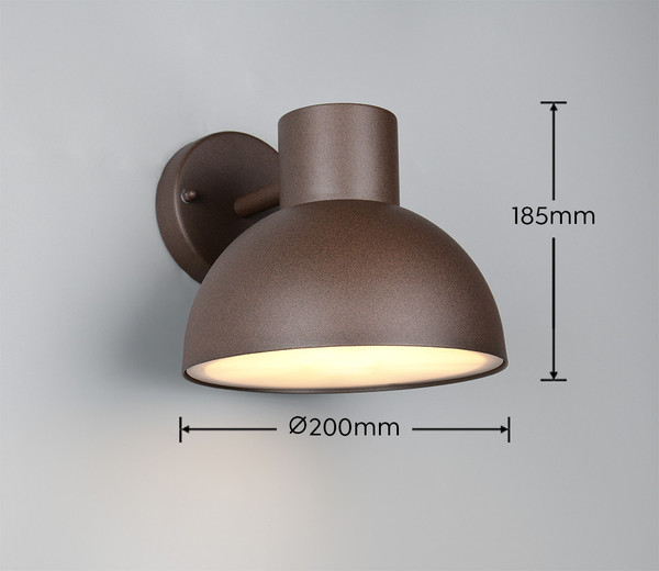 Trio 262360124 Elbe E27 Wandleuchte Rostfarbig IP44