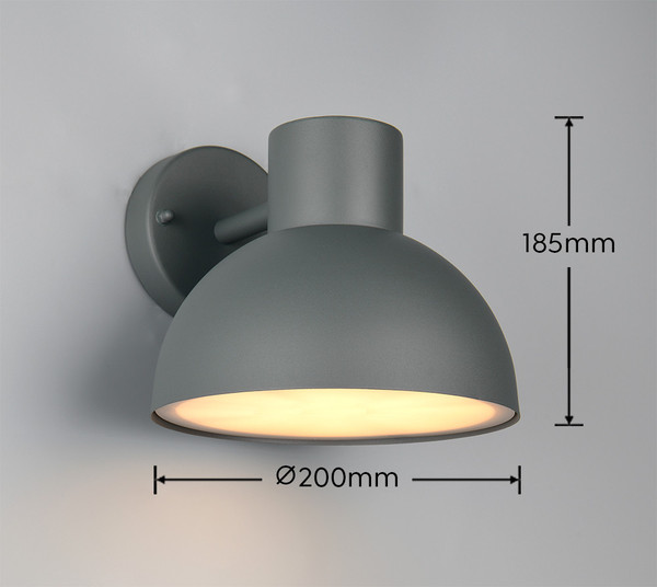 Trio 262360142 Elbe E27 Wandleuchte Anthrazit IP44