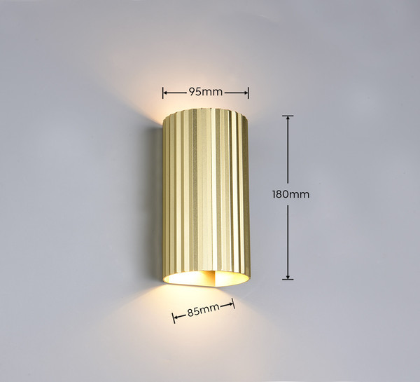 Trio 267700279 Soka GU10 Wandleuchte 2-fach Goldfarbig